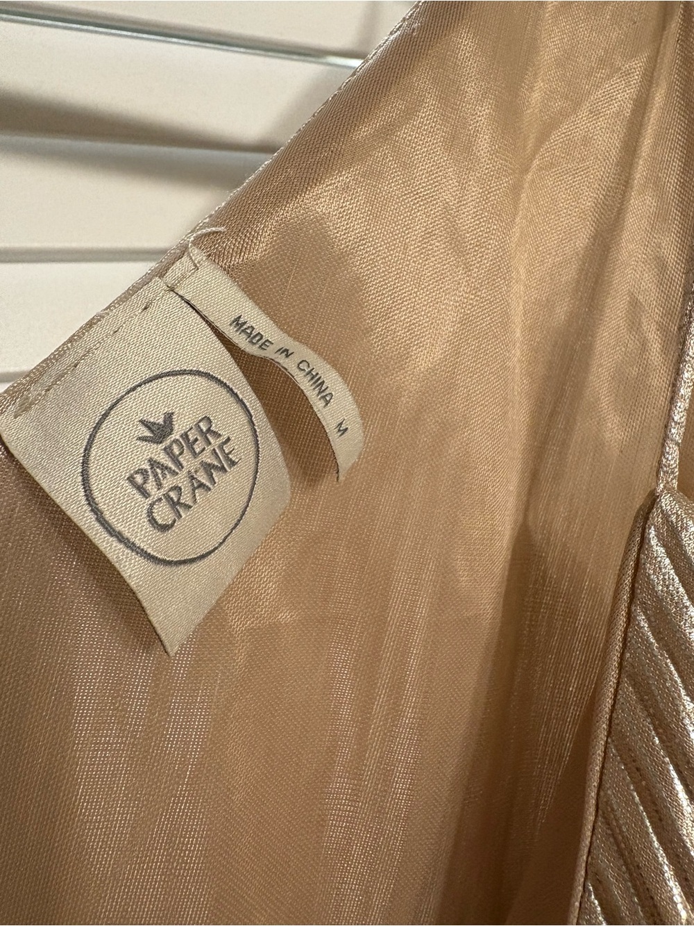 Paper Crane Metallic Champagne Pleated Midi Slip Dress - Picture 4 of 4